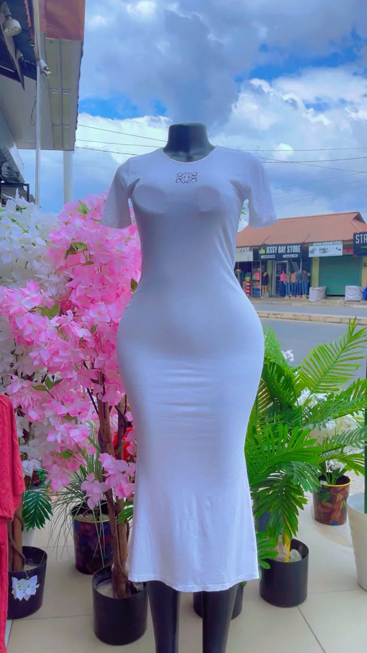 FLOWERS&PLAIN DRESS